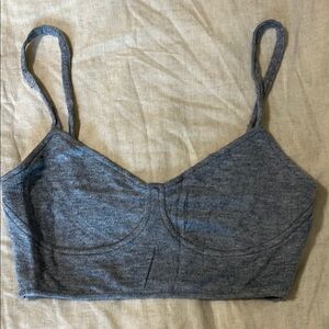 Zara Gray Knit Minimalist Bralette